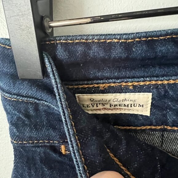 Levi's Tailored Ribcage Straight Leg Jeans Dark Wash Women's Size 27 - Picture 6 of 12